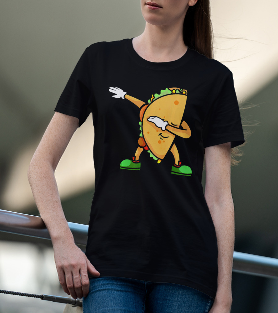 Funny Dabbing Taco Mexican Cinco De Mayo Fiesta T-Shirt