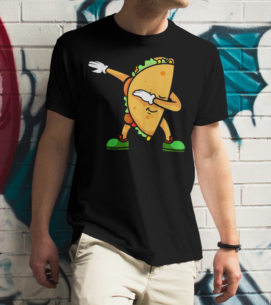 Funny Dabbing Taco Mexican Cinco De Mayo Fiesta T-Shirt