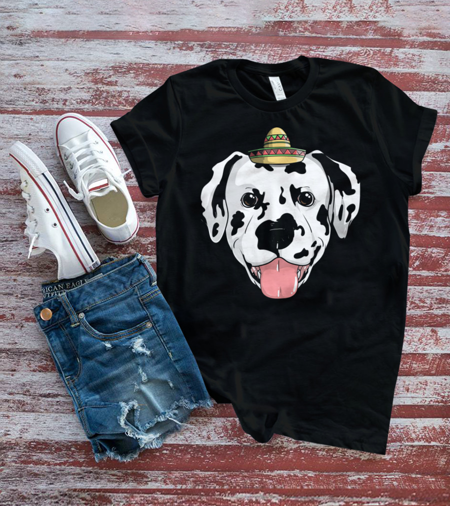 Dalmatian Dog Sombrero Fiesta Cinco De Mayo Fun T-Shirt