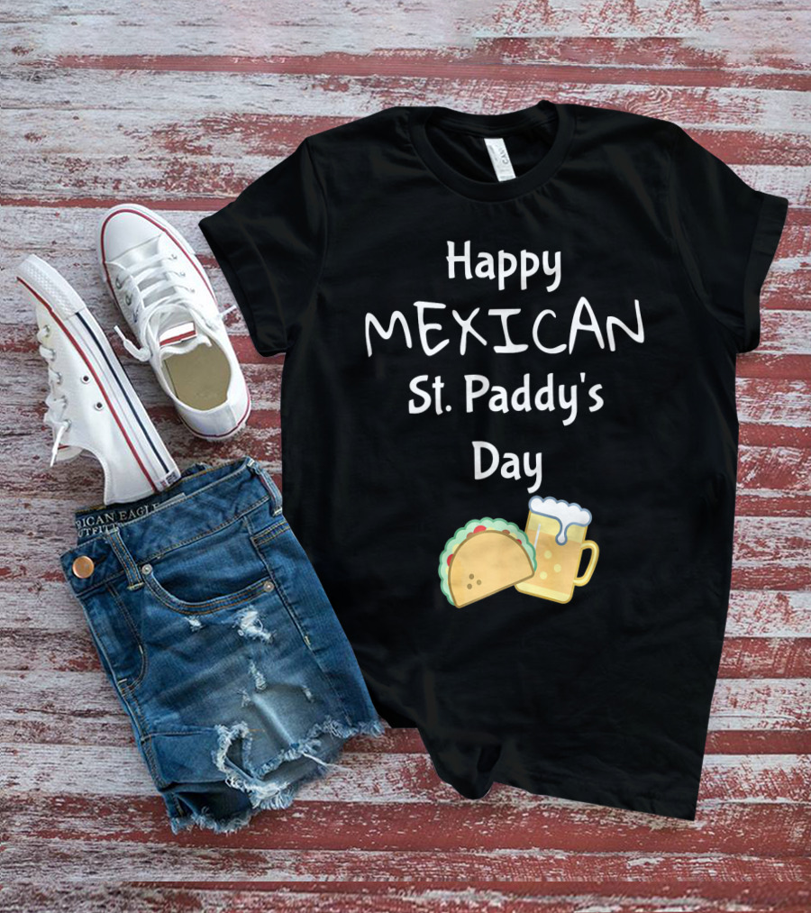 Happy Mexican St. Paddy's Day Taco Beer T-Shirt