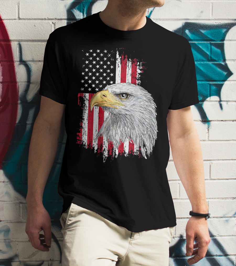 USA Bald Eagle American Flag Independence Day Fourth Of July T-Shirt
