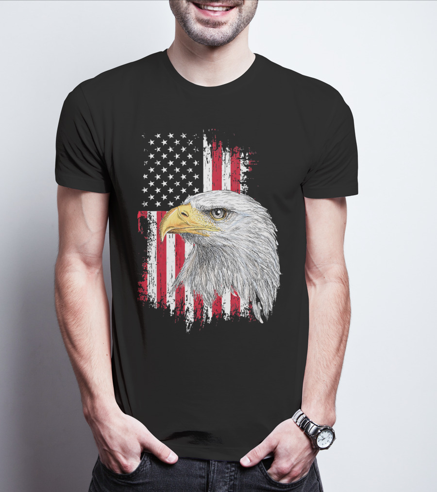 USA Bald Eagle American Flag Independence Day Fourth Of July T-Shirt