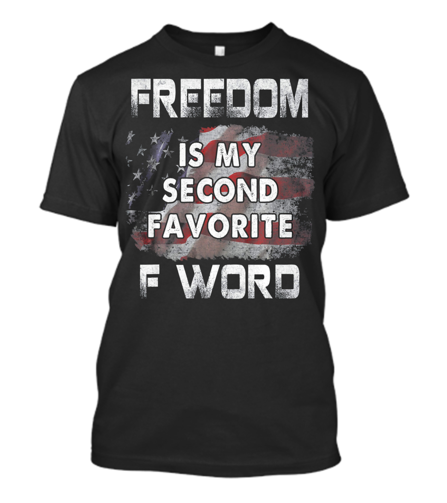 FREEDOM IS MY SECOND FAVORITE F WORD USA Flag T-Shirt