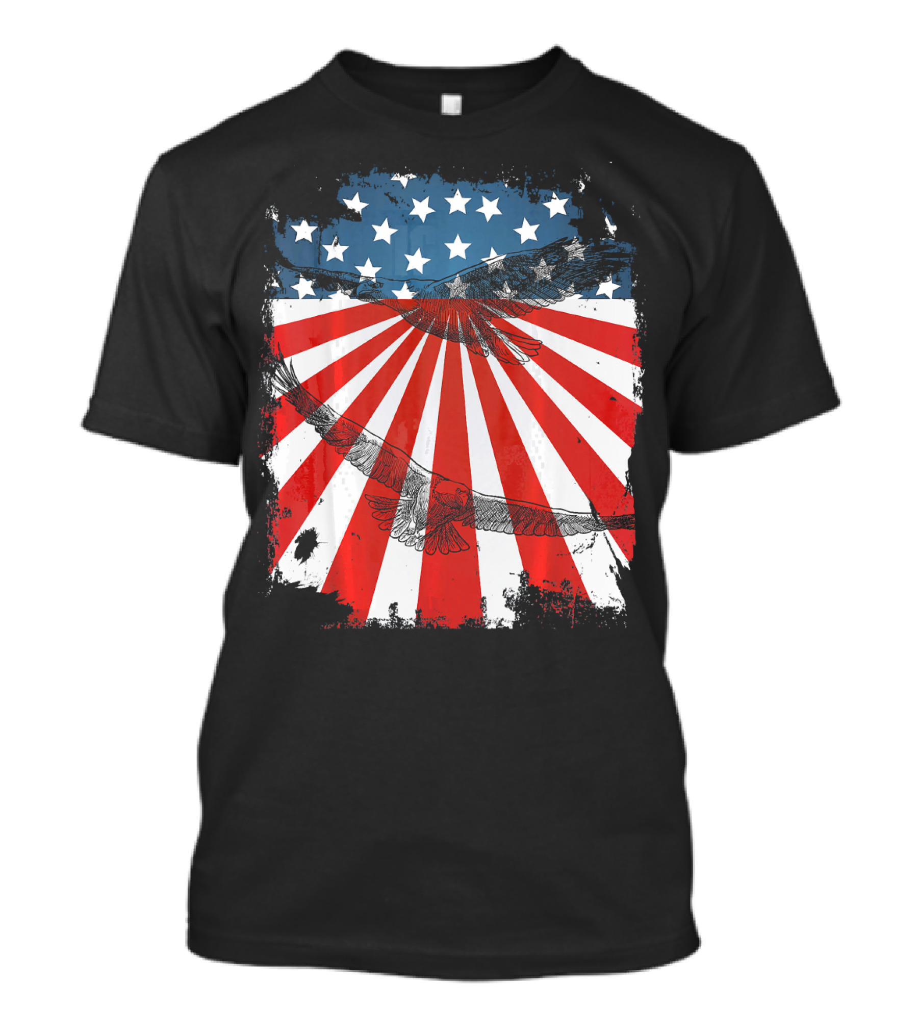 Patriotic Bald Eagle American Flag T-Shirt