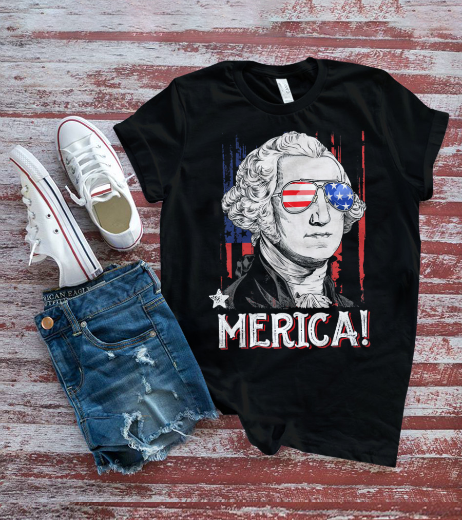 Star-Spangled George Washington Cool Shades Merica T-Shirt