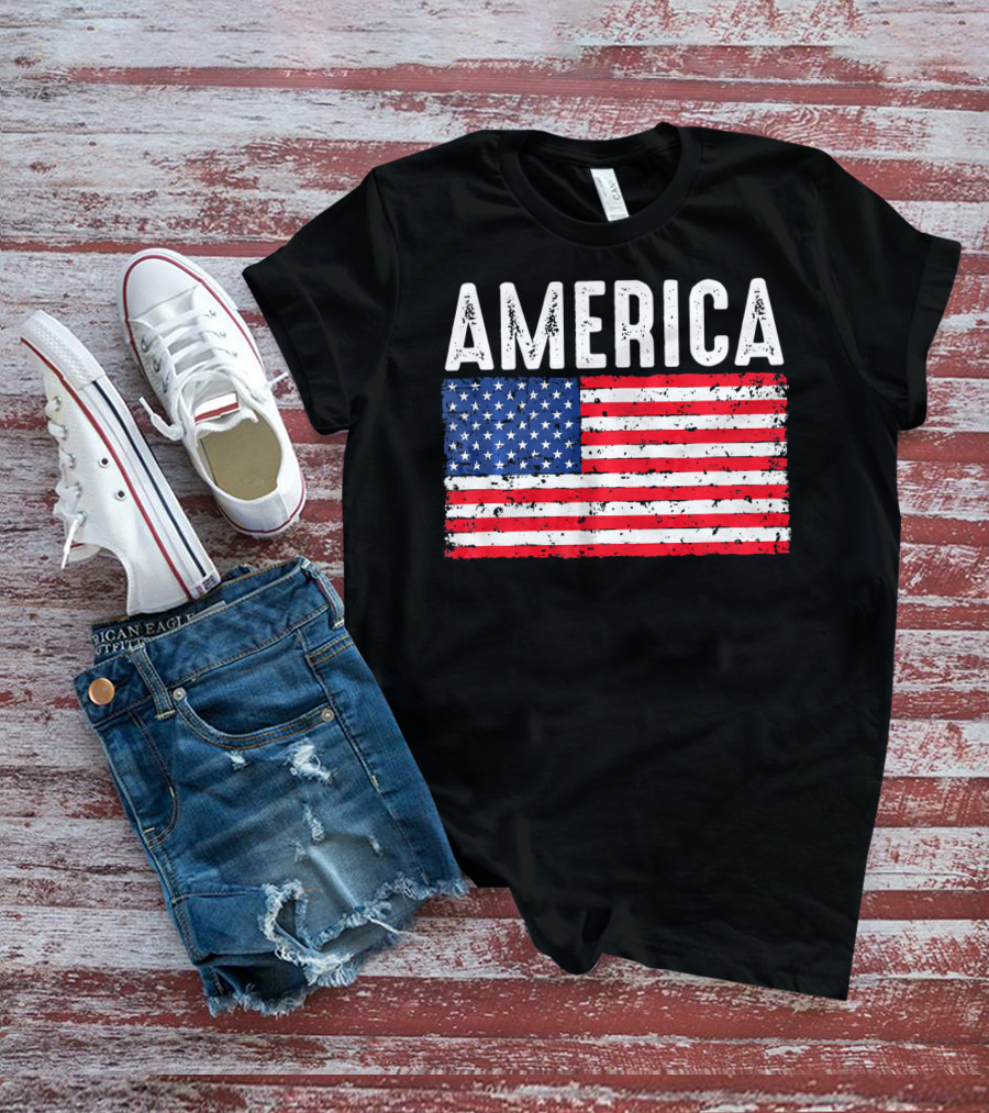 America Flag USA Patriotic Fourth Of July T-Shirt