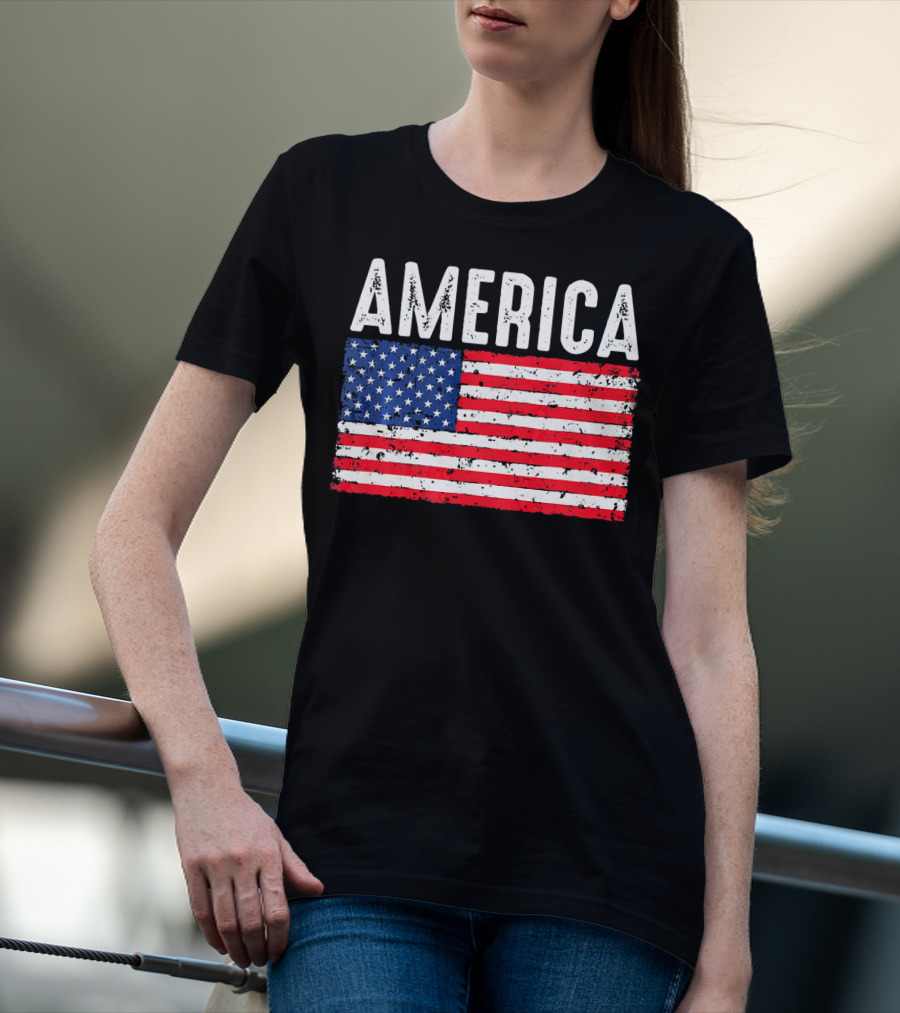 America Flag USA Patriotic Fourth Of July T-Shirt