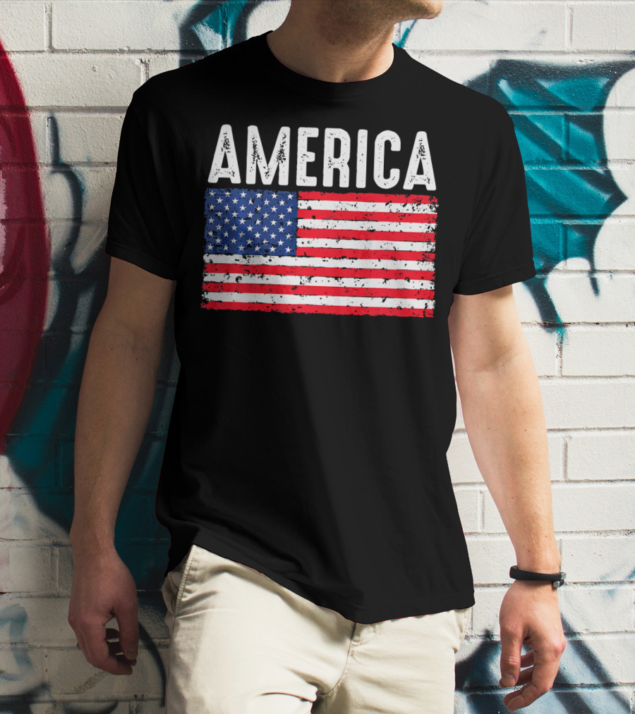 America Flag USA Patriotic Fourth Of July T-Shirt