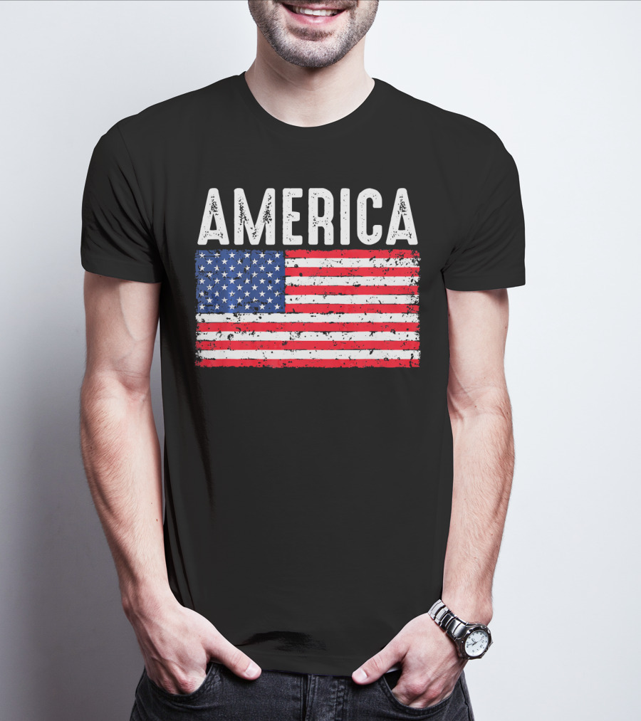 America Flag USA Patriotic Fourth Of July T-Shirt