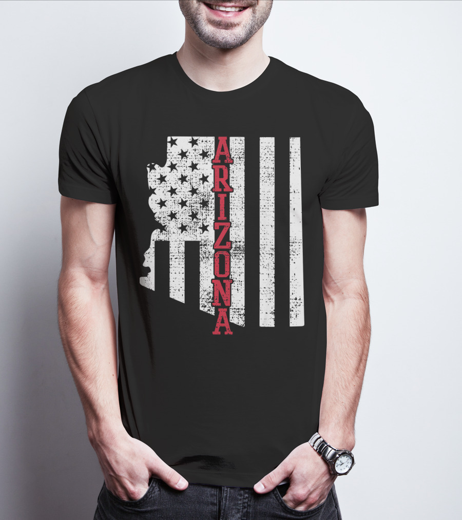 Arizona State Vintage USA Flag Patriotic T-Shirt