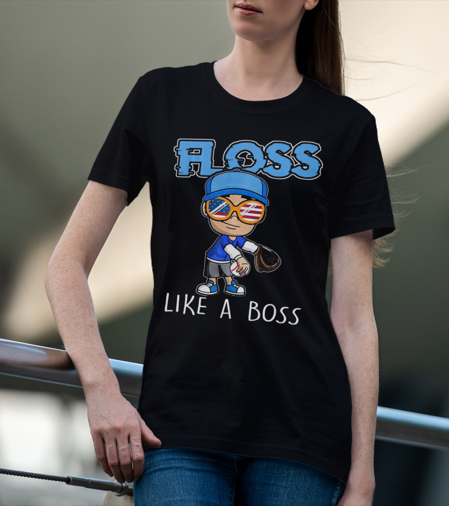 Floss Like A Boss Baseball Pitcher USA Shades T-Shirt
