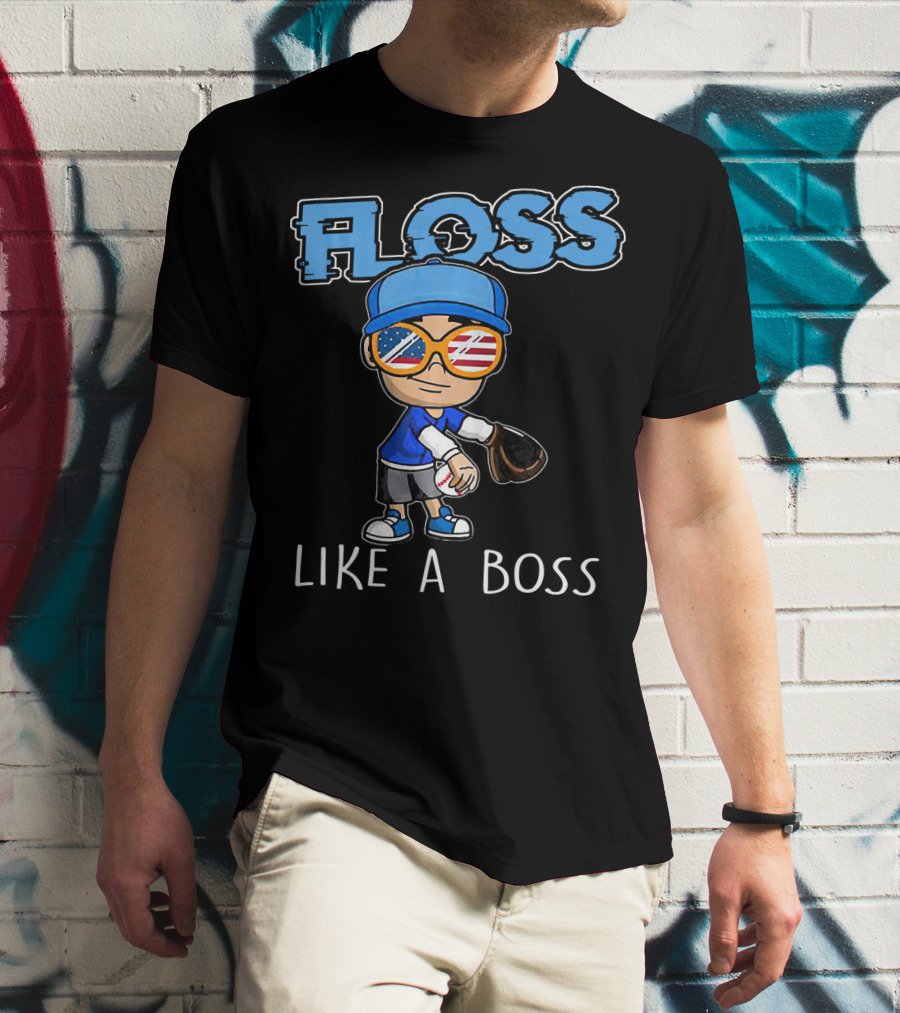 Floss Like A Boss Baseball Pitcher USA Shades T-Shirt