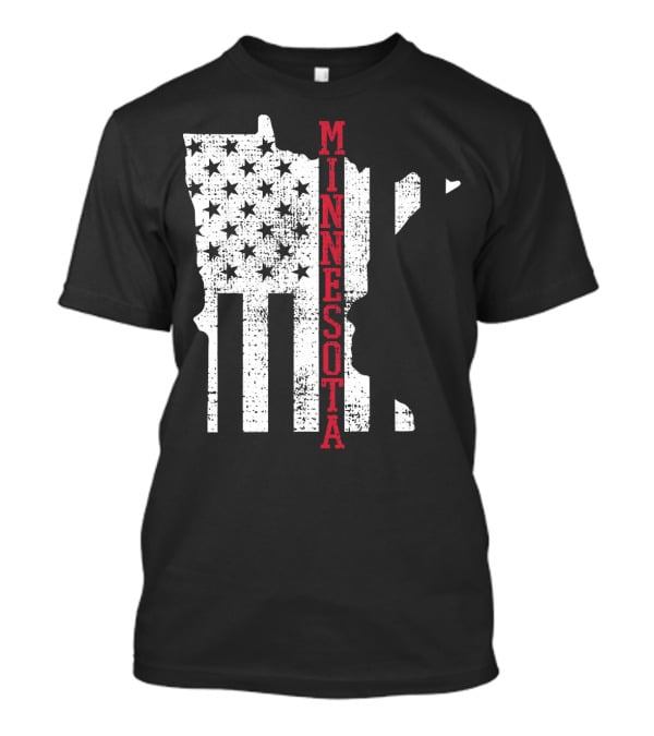 Minnesota USA Flag Vintage Retro America State Map T-Shirt