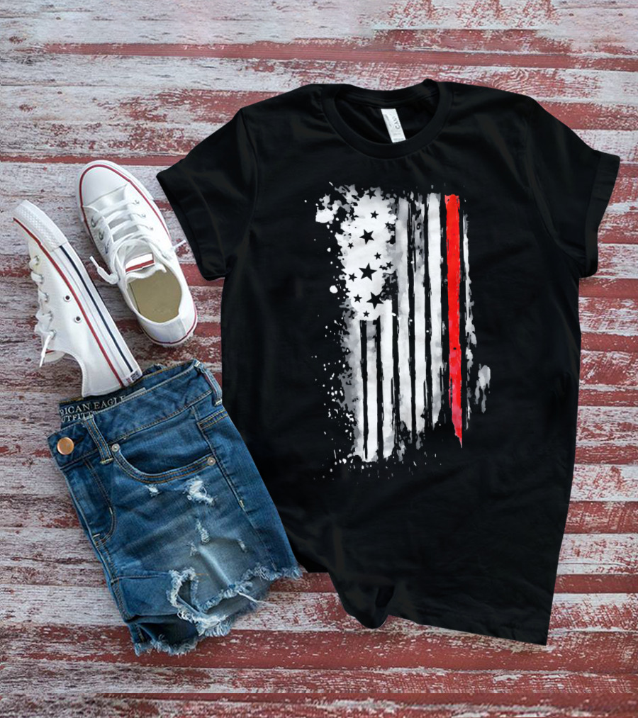 Thin Red Line American Flag Firefighter Fir USA T-Shirt