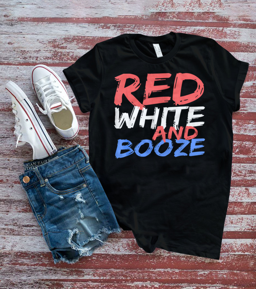 Red White And Booze Drinking T-Shirt
