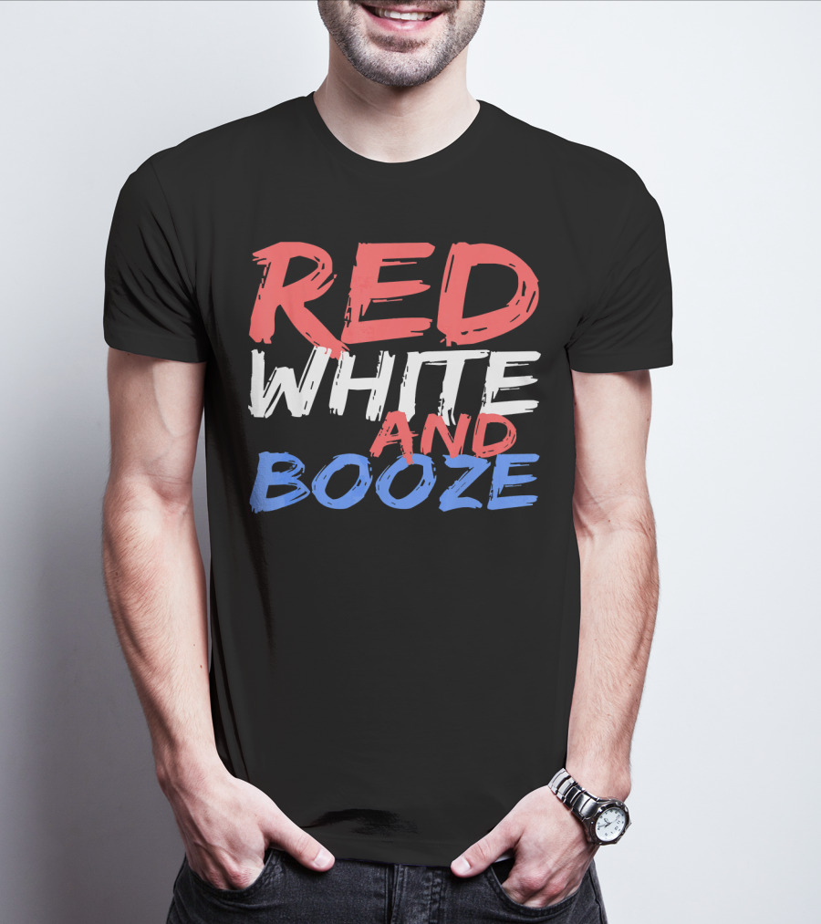 Red White And Booze Drinking T-Shirt