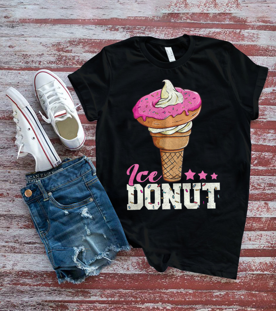 Ice Donut Funny Ice Cream Donut Summer T-Shirt