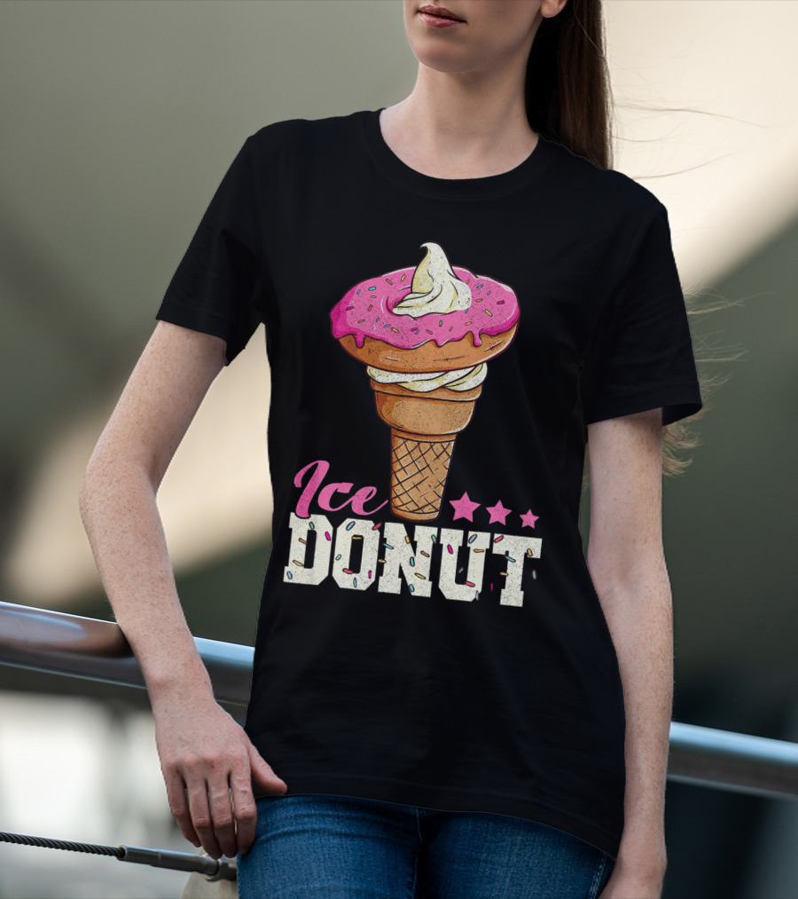 Ice Donut Funny Ice Cream Donut Summer T-Shirt