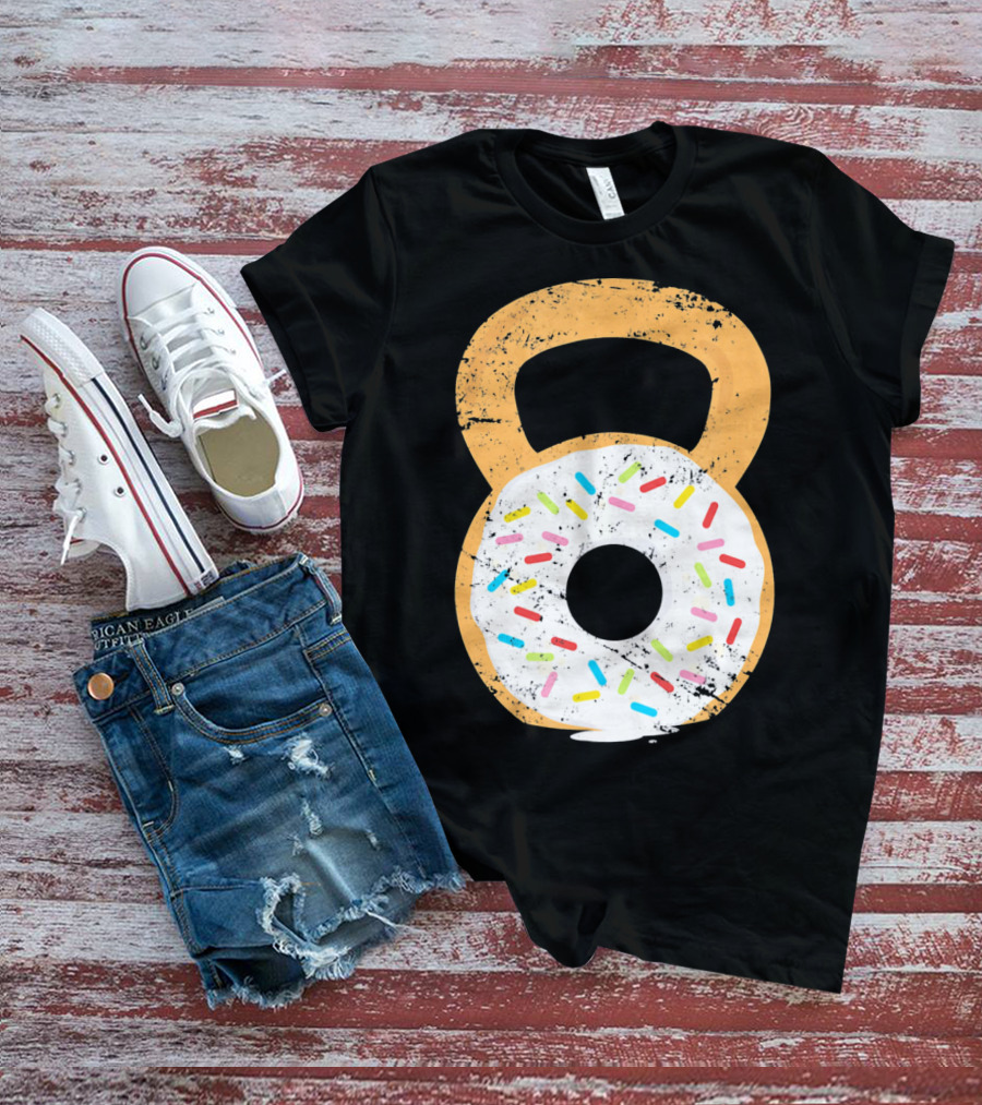 Kettlebell Doughnut With Sprinkles Fitness Humor T-Shirt