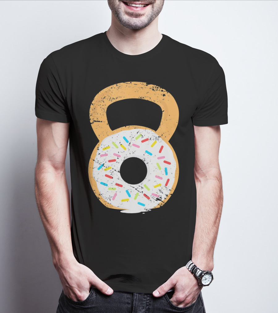 Kettlebell Doughnut With Sprinkles Fitness Humor T-Shirt