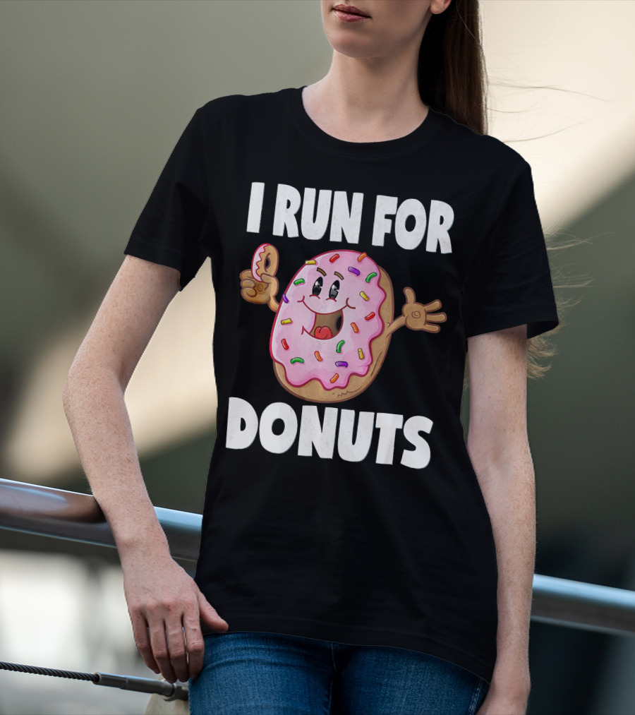 I Run For Donuts Funny Vintage Sprinkled Donut Run T-Shirt