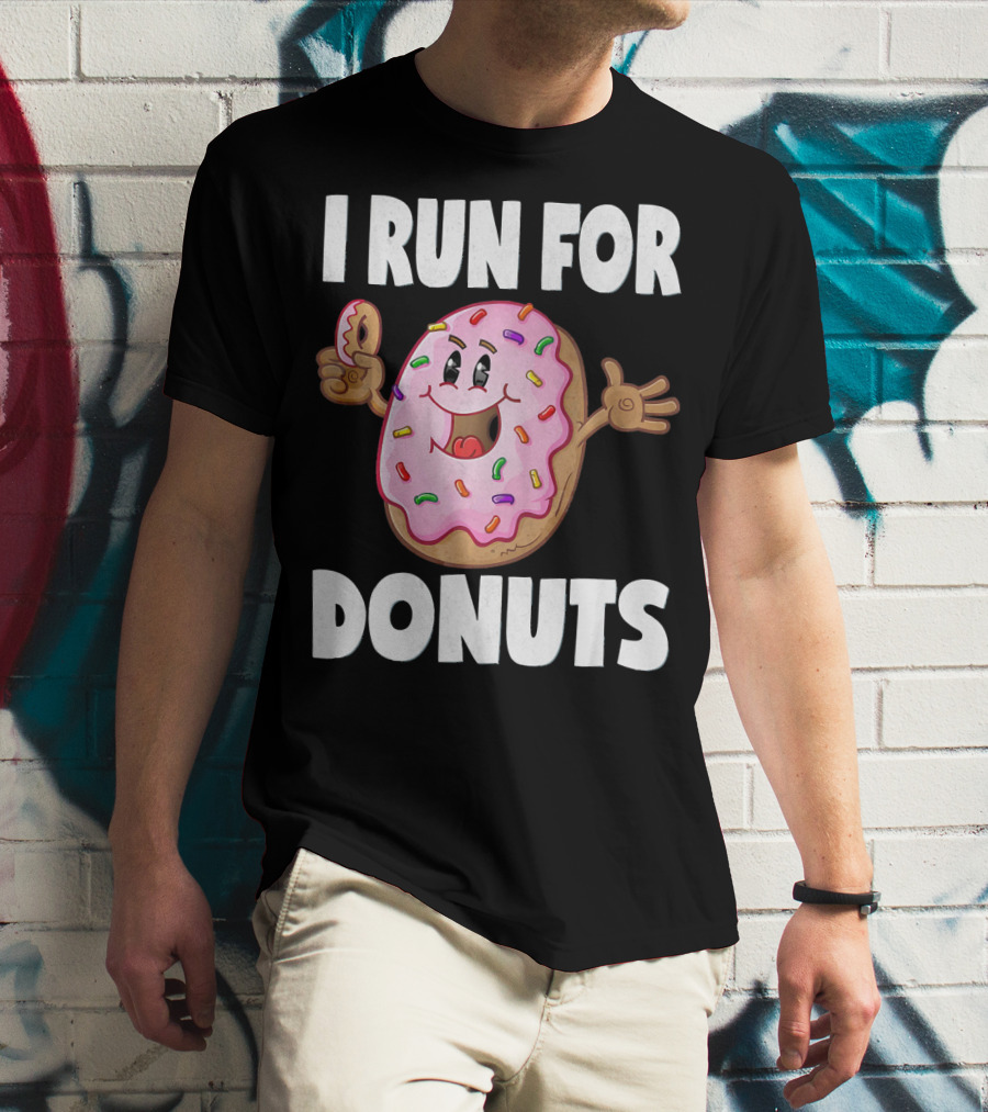 I Run For Donuts Funny Vintage Sprinkled Donut Run T-Shirt