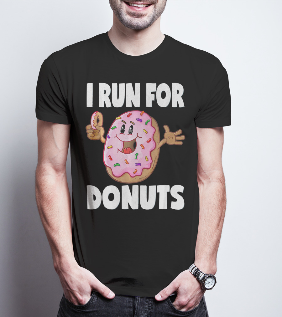 I Run For Donuts Funny Vintage Sprinkled Donut Run T-Shirt