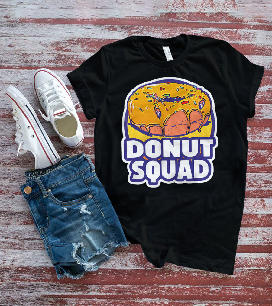 Donut Squad Retro Superhero Baked Fried Colorful Sprinkles T-Shirt