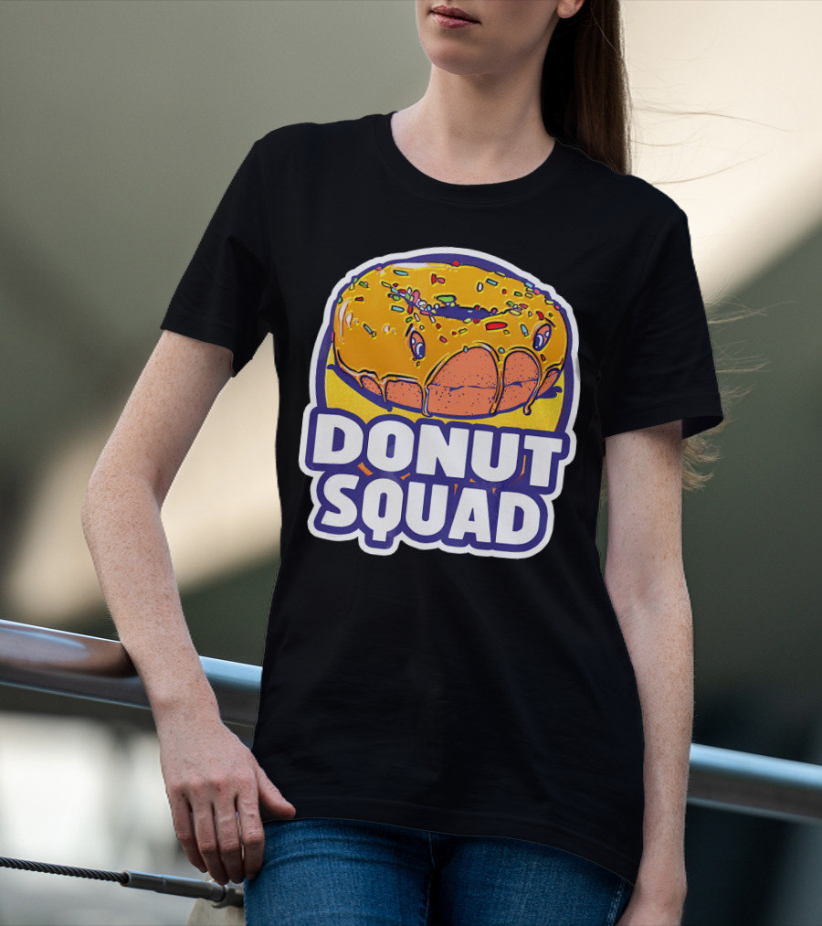 Donut Squad Retro Superhero Baked Fried Colorful Sprinkles T-Shirt
