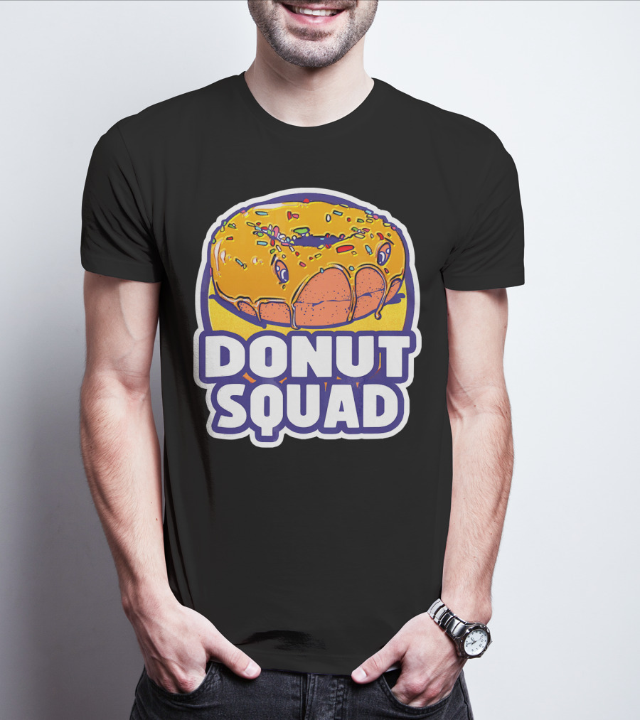 Donut Squad Retro Superhero Baked Fried Colorful Sprinkles T-Shirt