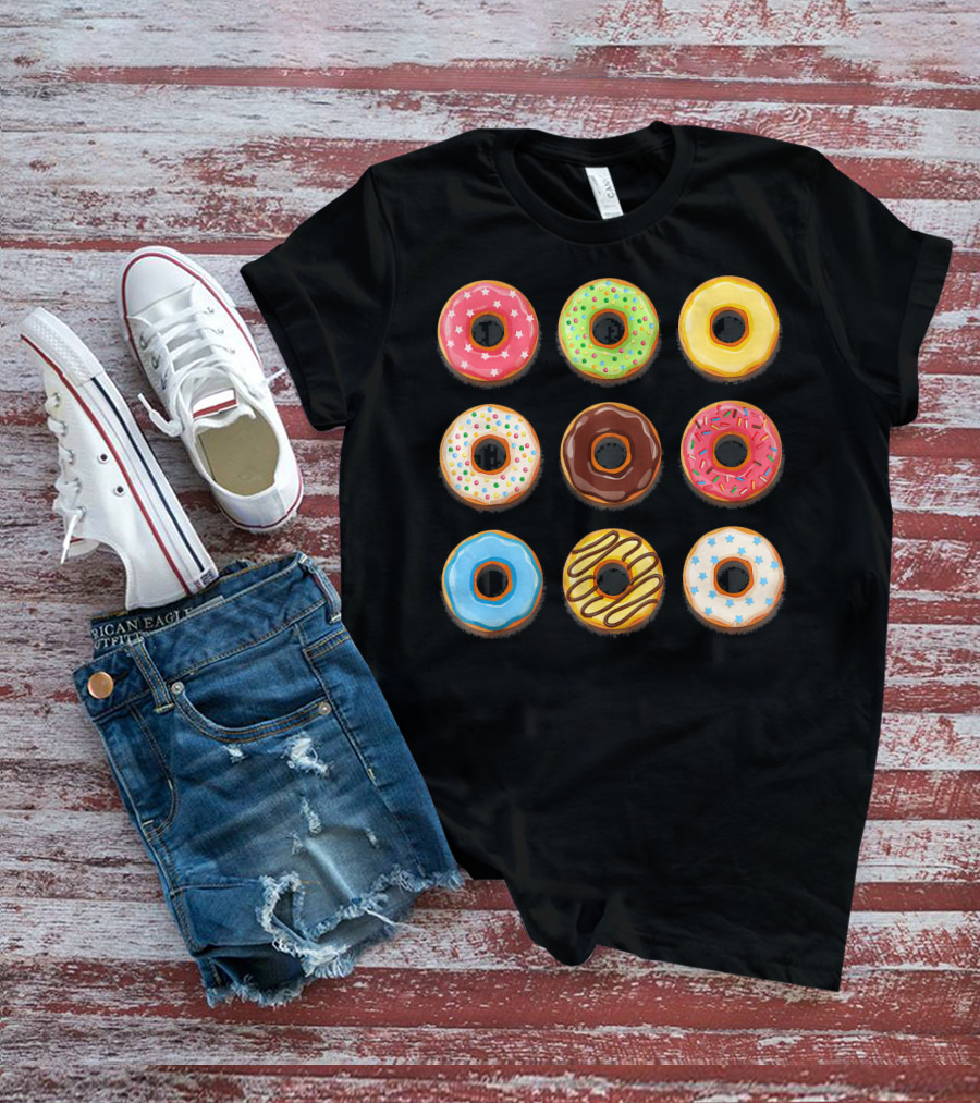 Donuts Sweet Mom Teens Girls Colorful T-Shirt