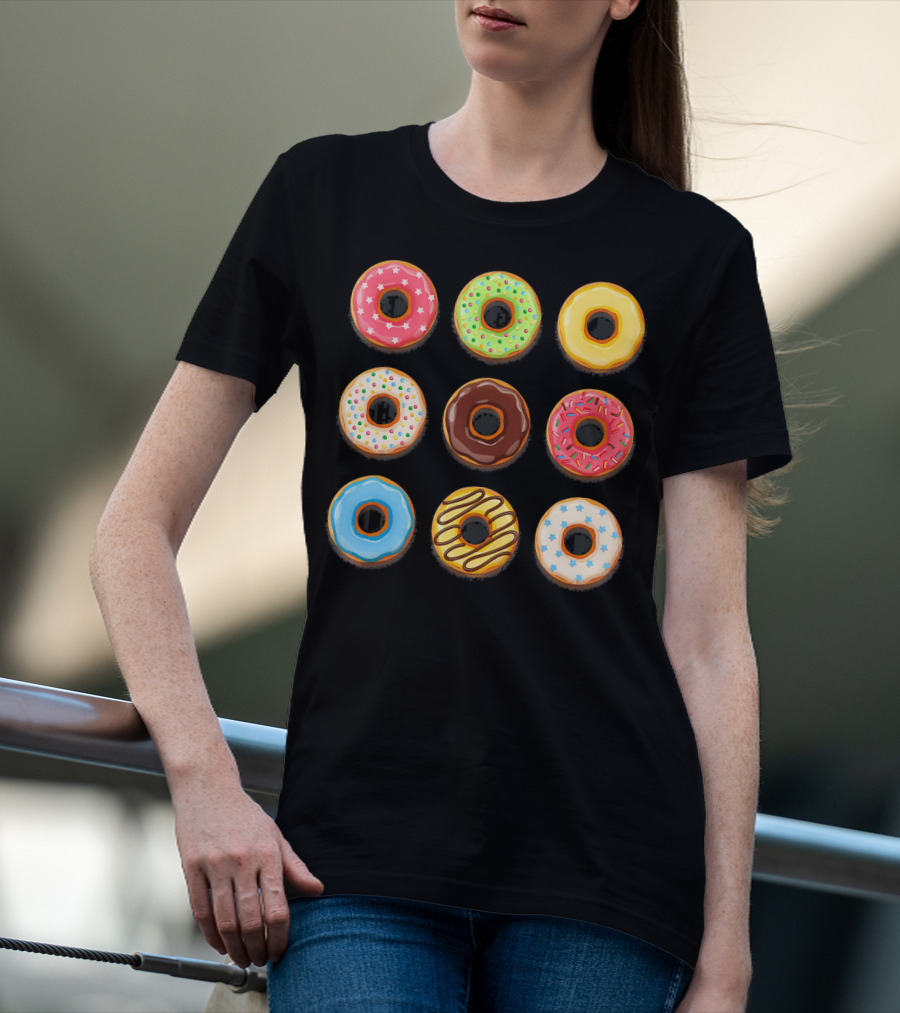 Donuts Sweet Mom Teens Girls Colorful T-Shirt