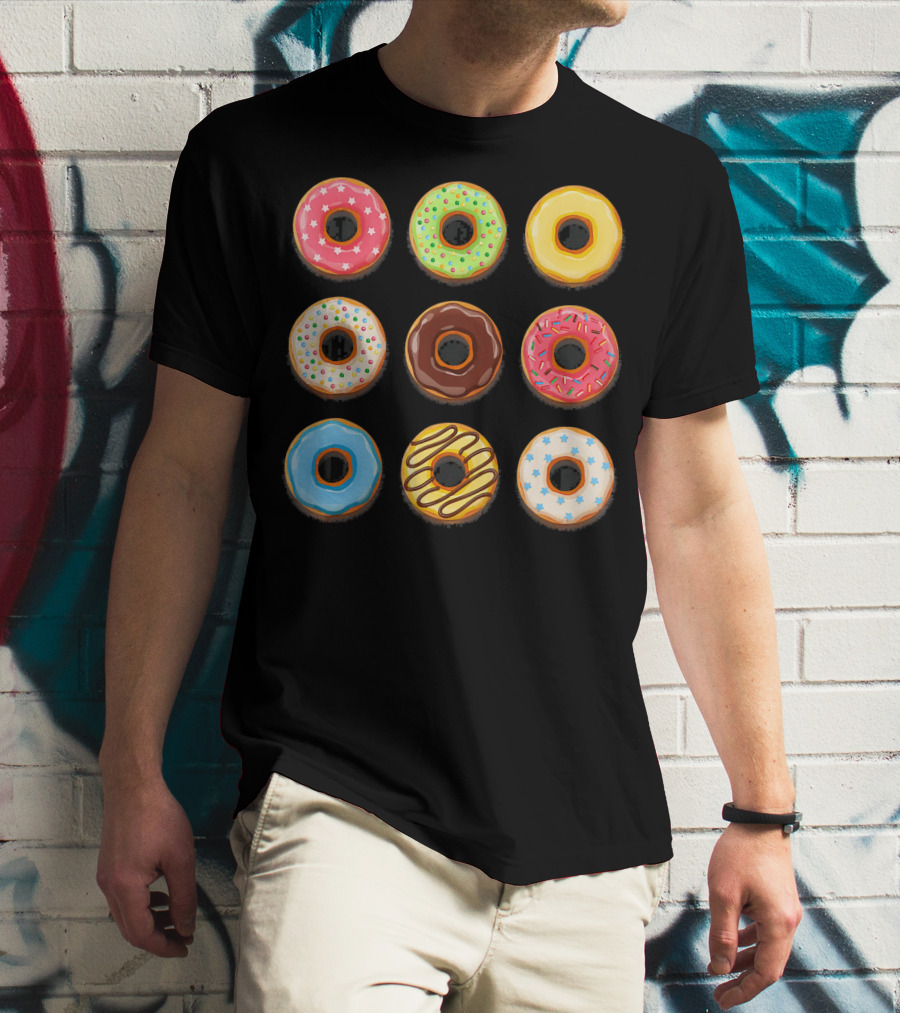Donuts Sweet Mom Teens Girls Colorful T-Shirt