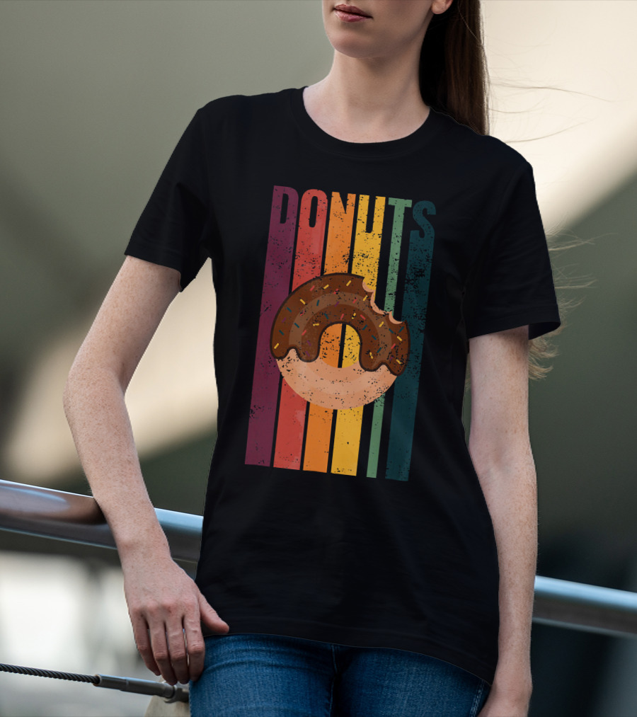 Vintage Donuts Lover Chocolate Sprinkles T-Shirt