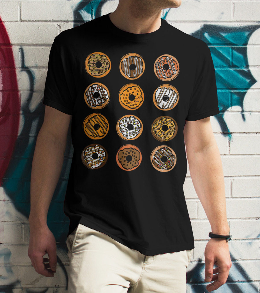 Box Of Donuts Cute Donut Dough Sweet Treats Variety T-Shirt