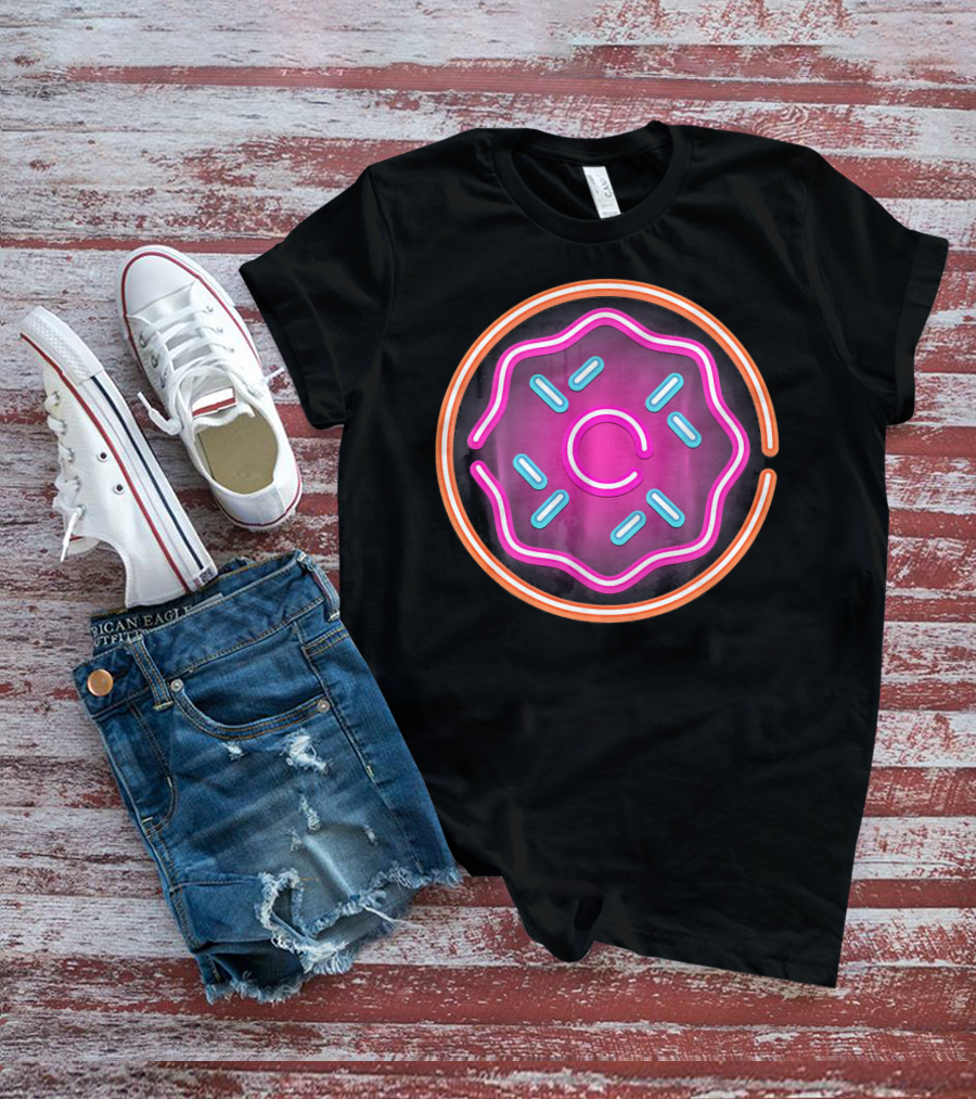 Retro Neon Doughnut Food Sign For Donut Lover T-Shirt