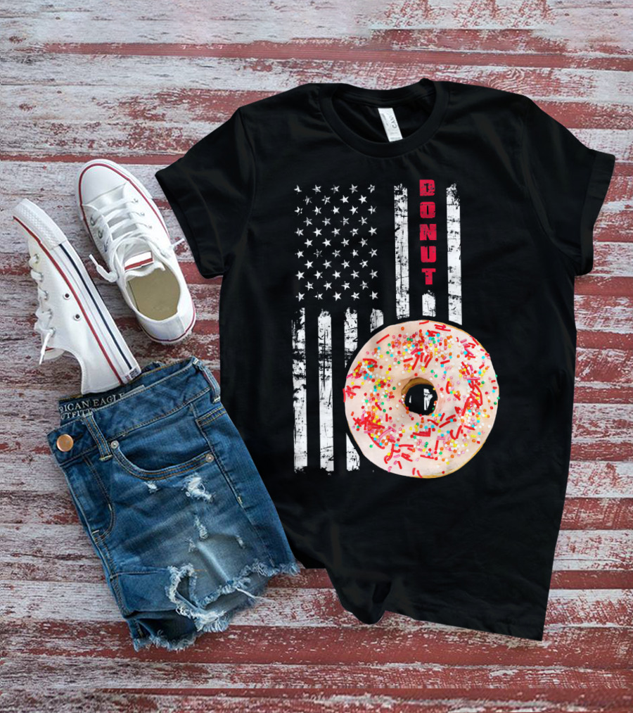 American Flag Donut USA Bakery Goods Donut T-Shirt