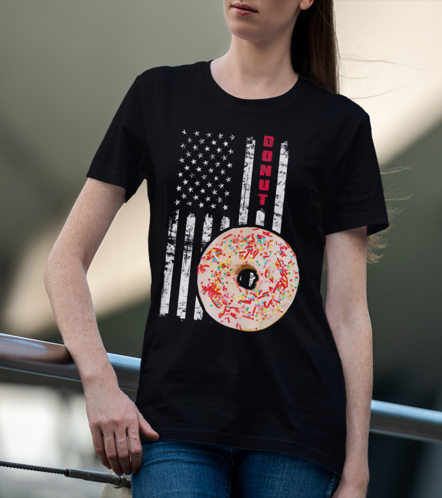 American Flag Donut USA Bakery Goods Donut T-Shirt