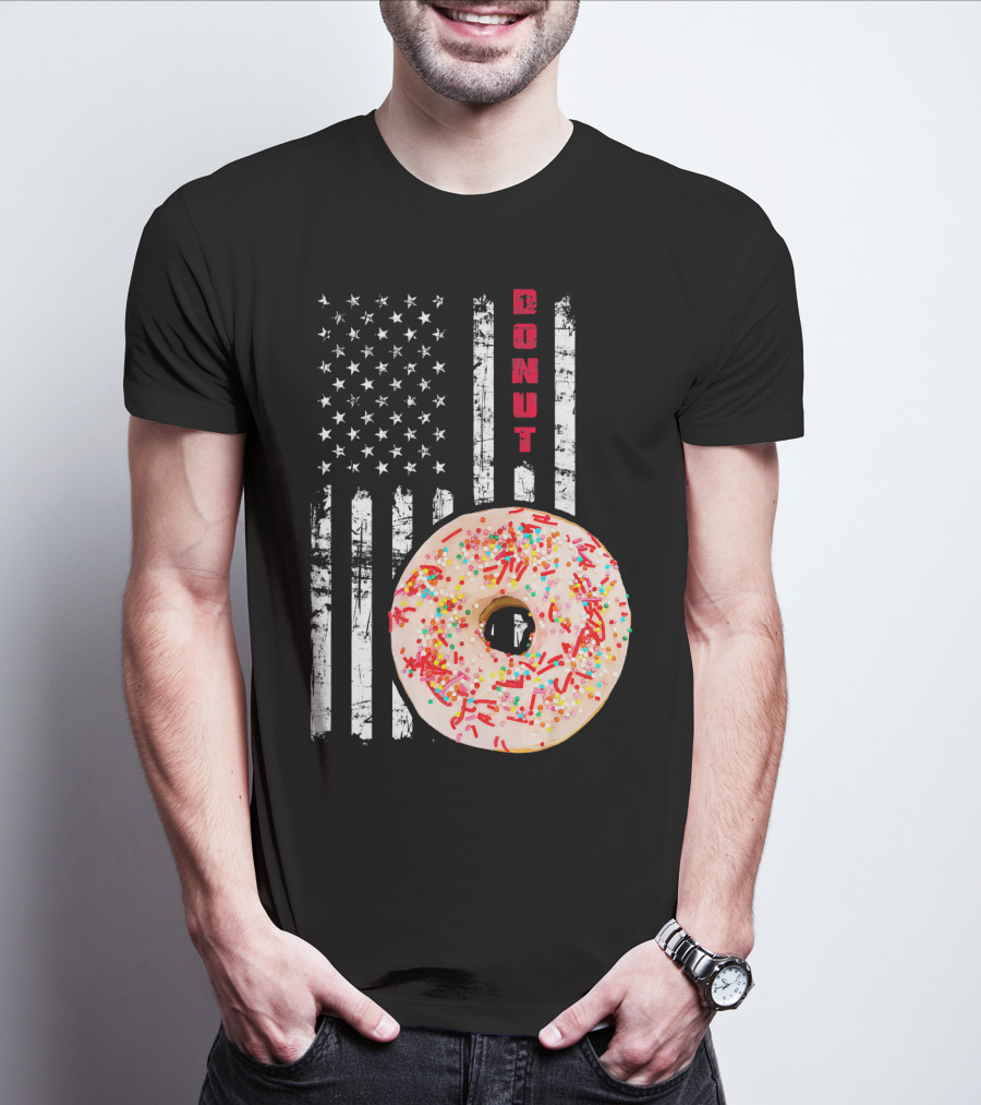 American Flag Donut USA Bakery Goods Donut T-Shirt