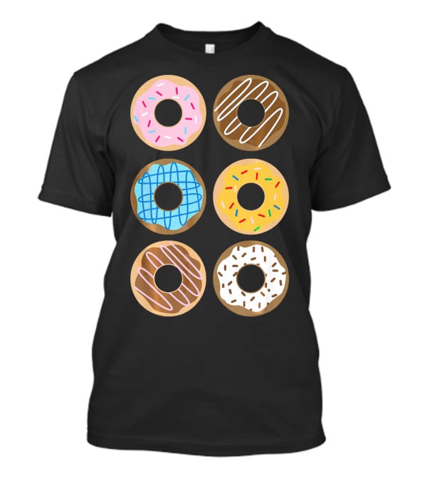 Cute Donut 6 Fun Sprinkled Doughnuts Delight T-Shirt