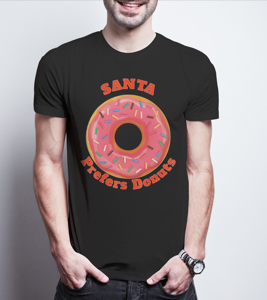 Santa Prefers Donuts Pink Sprinkled Delight T-Shirt