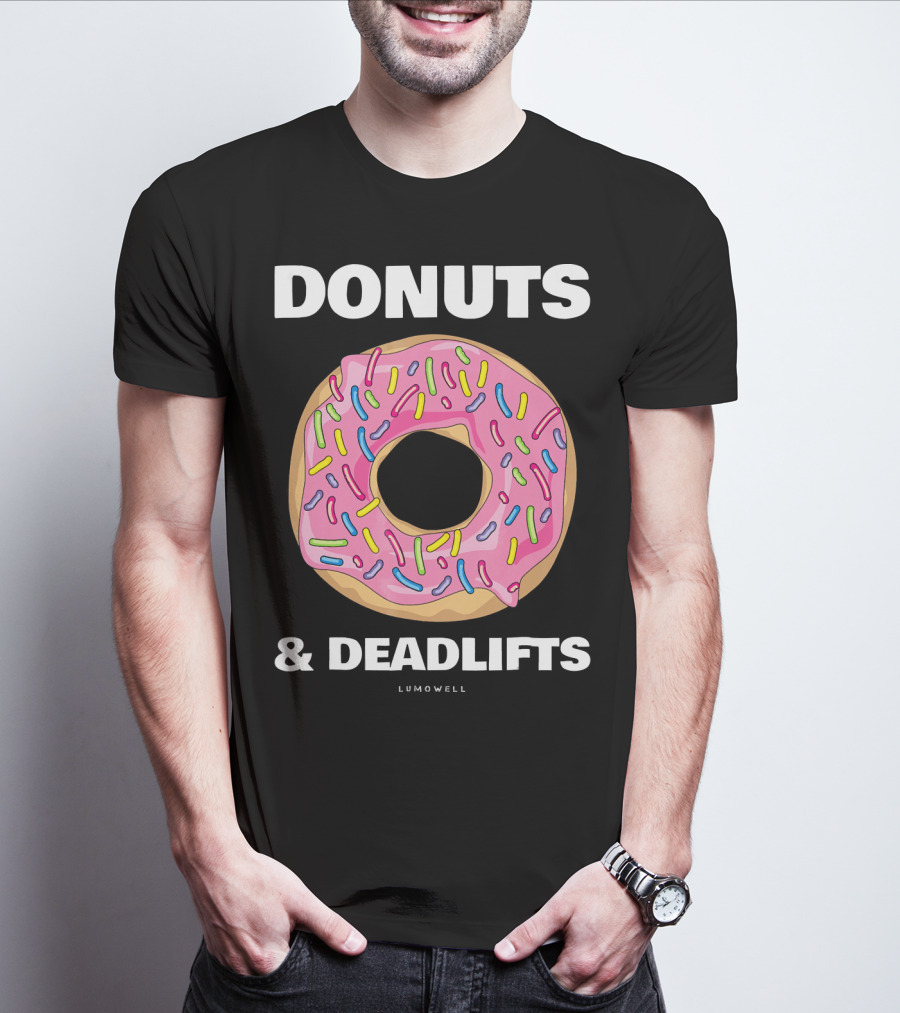 DONUTS And DEADLIFTS Funny Gym Lumowell T-Shirt