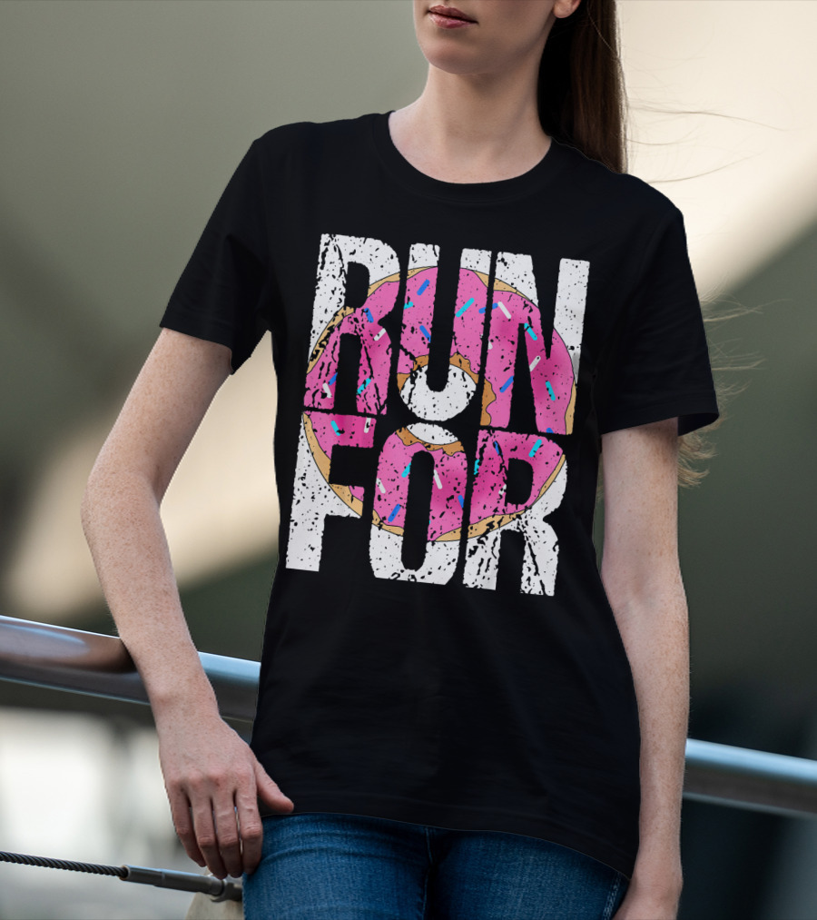 Funny Marathon Run For Donut Running Workout T-Shirt