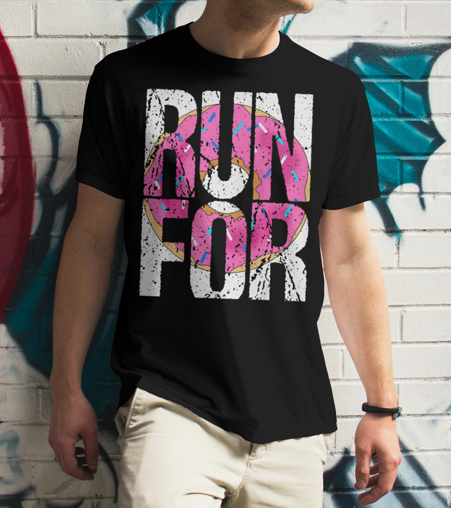 Funny Marathon Run For Donut Running Workout T-Shirt