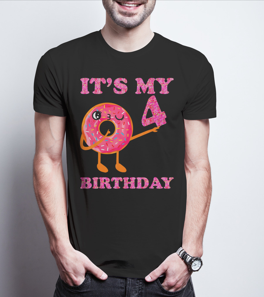 It's My 4 Birthday Fun Kids Sweet Donut T-Shirt