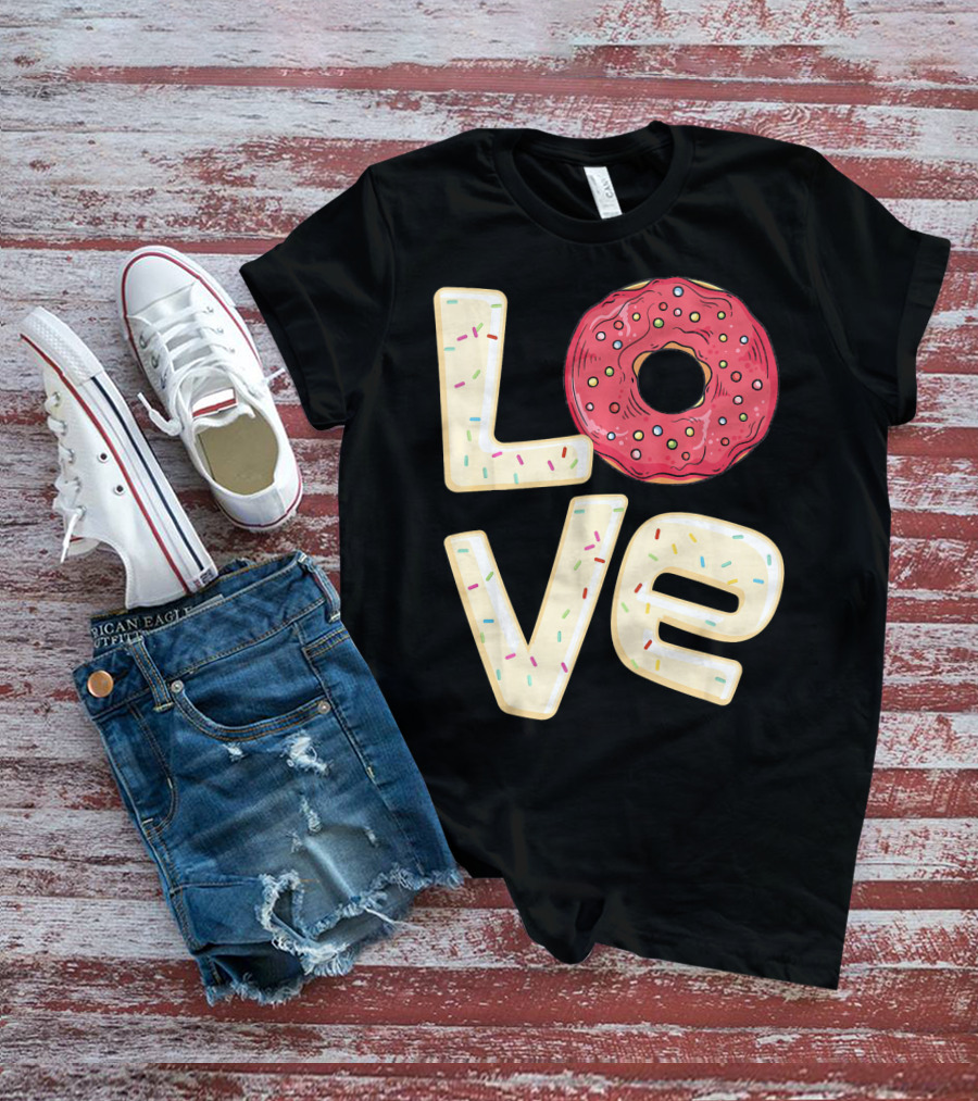Funny I Love Bagel Donuts Sprinkled Love T-Shirt