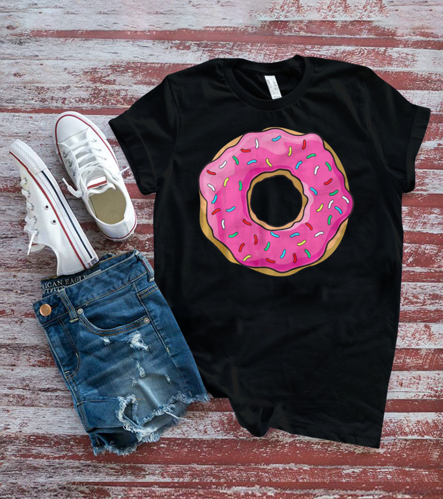 Big Pink Sprinkled Donut Iconic Sweet Treat T-Shirt