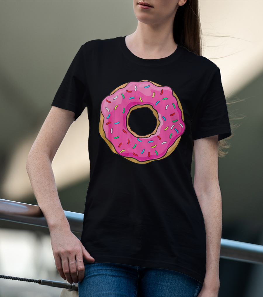 Big Pink Sprinkled Donut Iconic Sweet Treat T-Shirt