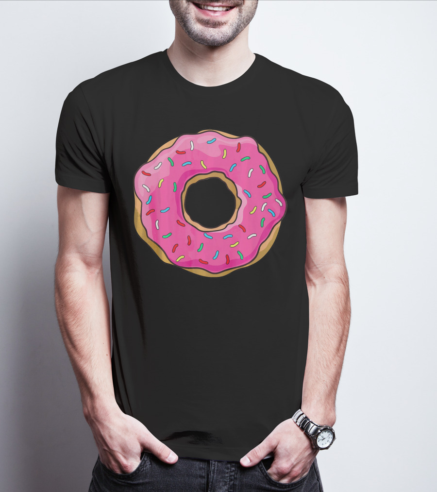Big Pink Sprinkled Donut Iconic Sweet Treat T-Shirt
