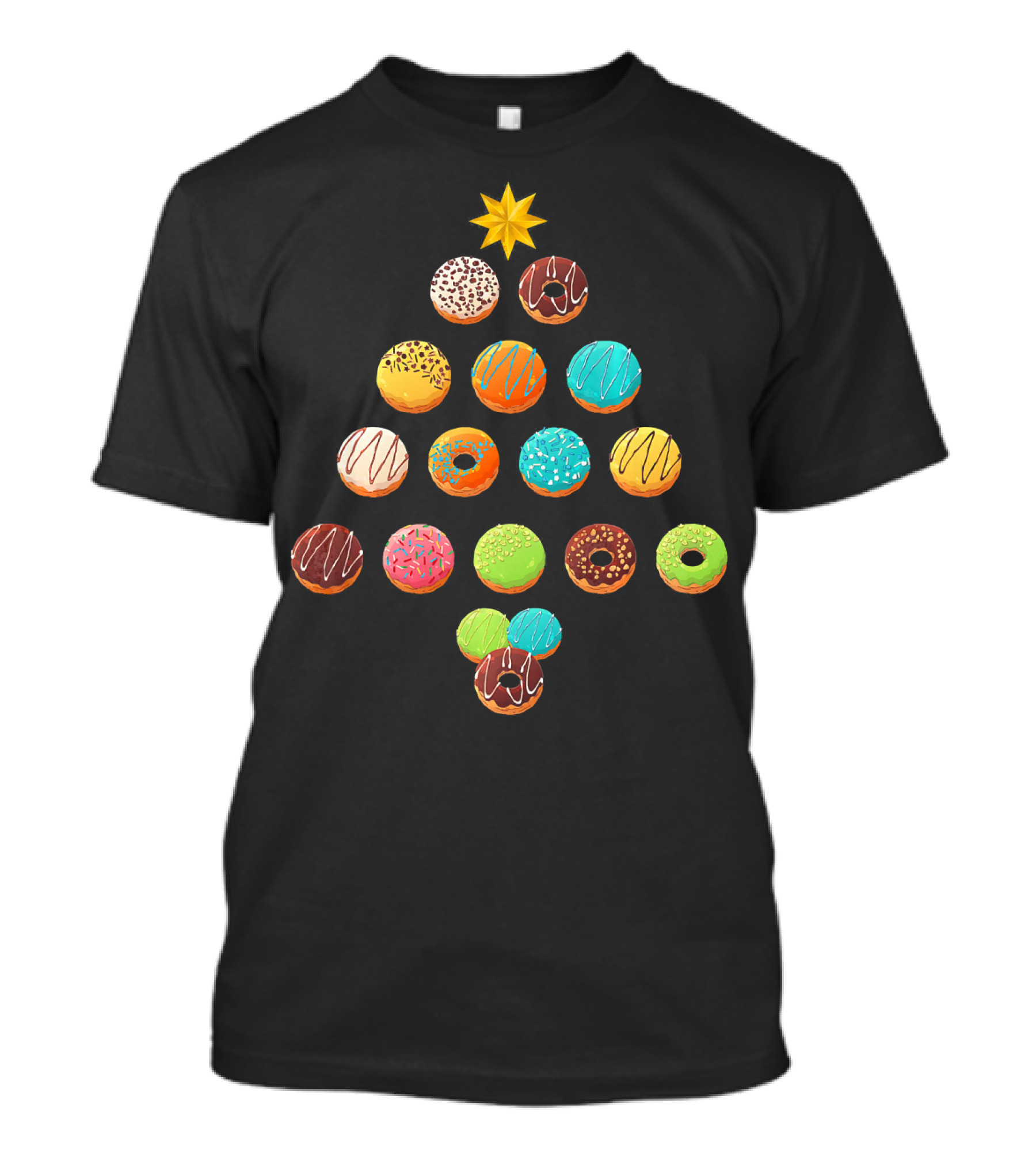 Funny Donut Lover Christmas Tree T-Shirt